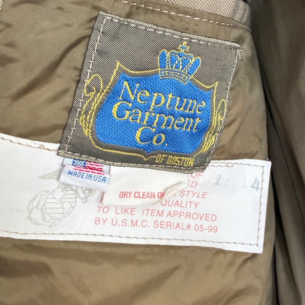 Vintage Neptune Garment Co Bomber Jacket Men 34 Long Tan USMC Approved Military - Picture 6 of 8
